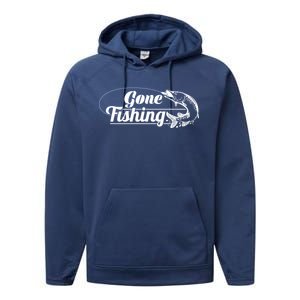 Gone Fishing Logo Performance Fleece Hoodie