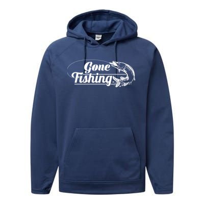 Gone Fishing Logo Performance Fleece Hoodie