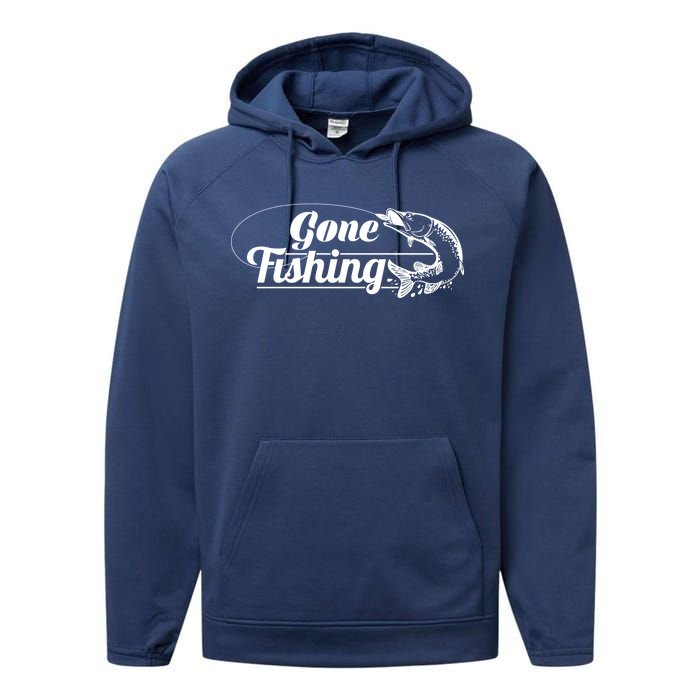 Gone Fishing Logo Performance Fleece Hoodie