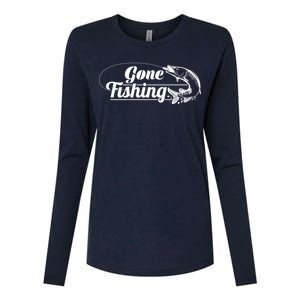 Gone Fishing Logo Womens Cotton Relaxed Long Sleeve T-Shirt