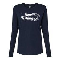 Gone Fishing Logo Womens Cotton Relaxed Long Sleeve T-Shirt