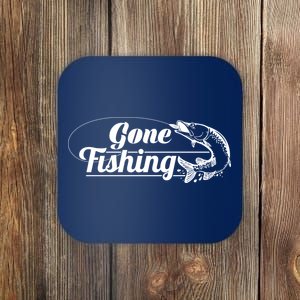 Gone Fishing Logo Coaster