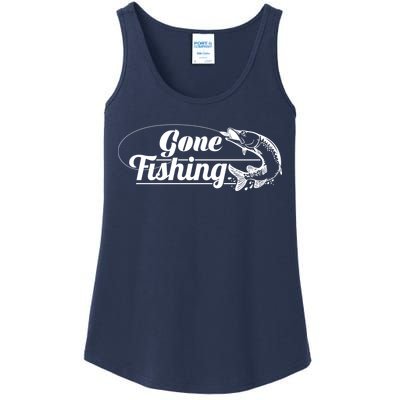 Gone Fishing Logo Ladies Essential Tank