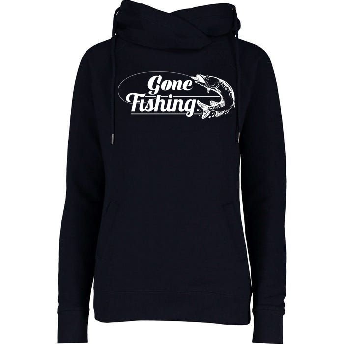 Gone Fishing Logo Womens Funnel Neck Pullover Hood