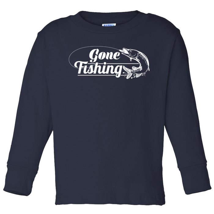 Gone Fishing Logo Toddler Long Sleeve Shirt