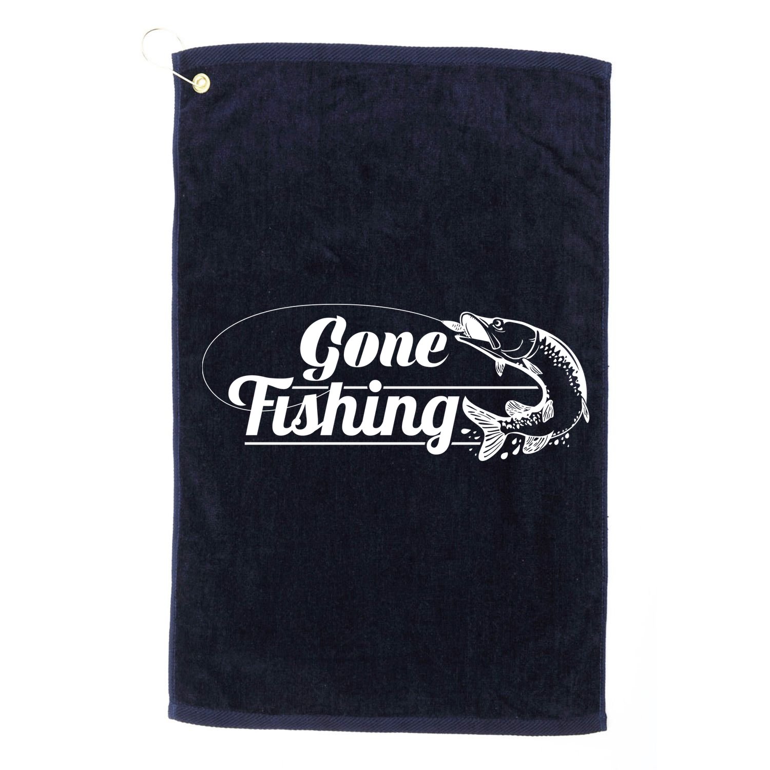 Gone Fishing Logo Golf Towel