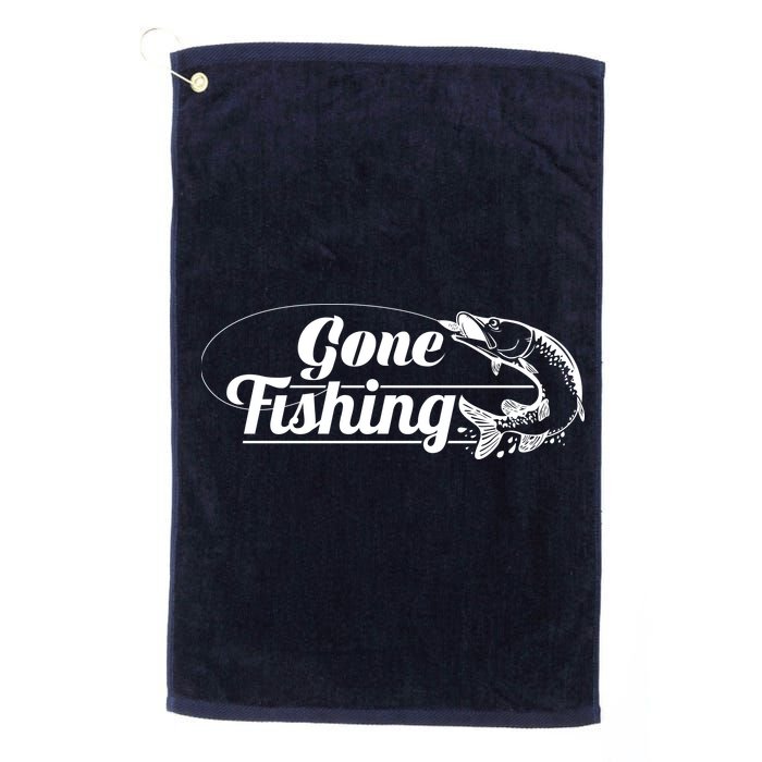 Gone Fishing Logo Platinum Collection Golf Towel