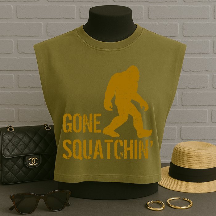 Gone Squatchhin Garment-Dyed Women's Muscle Tee