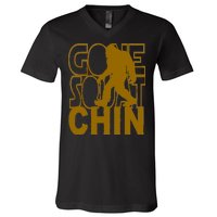 Gone Squatchhin Funny Sasquatch V-Neck T-Shirt