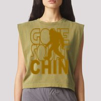 Gone Squatchhin Funny Sasquatch Garment-Dyed Women's Muscle Tee