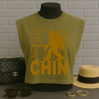 Gone Squatchhin Funny Sasquatch Garment-Dyed Women's Muscle Tee