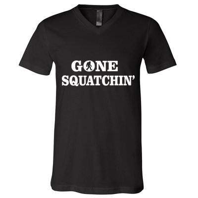 Gone Squatchhin Logo V-Neck T-Shirt
