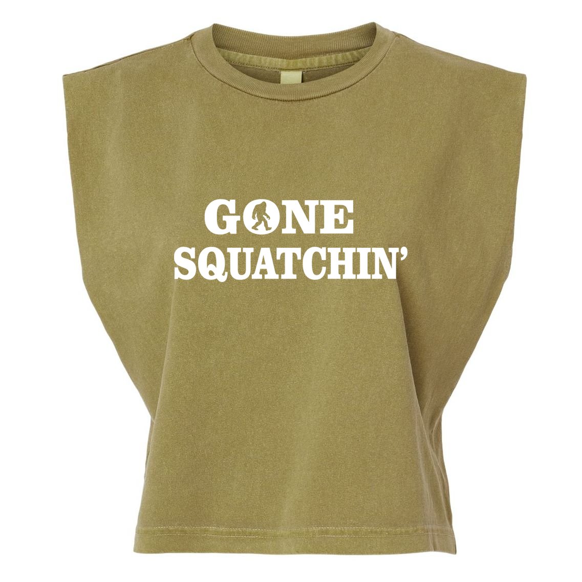 Gone Squatchhin Logo Garment-Dyed Women's Muscle Tee