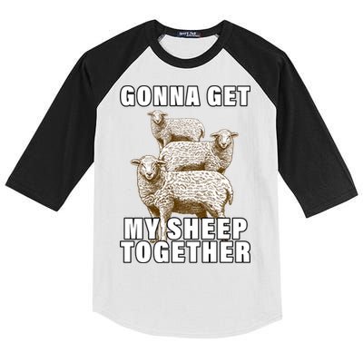 Gonna Get My Sheep Together Kids Colorblock Raglan Jersey