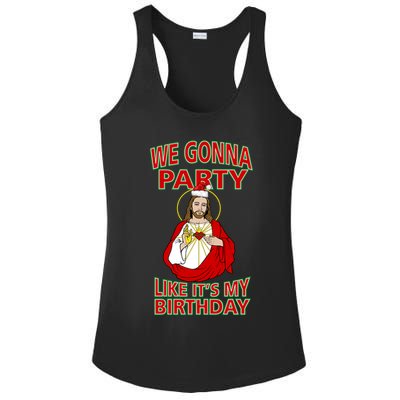 Gonna Party Like It's My Birthday Jesus Ladies PosiCharge Competitor Racerback Tank