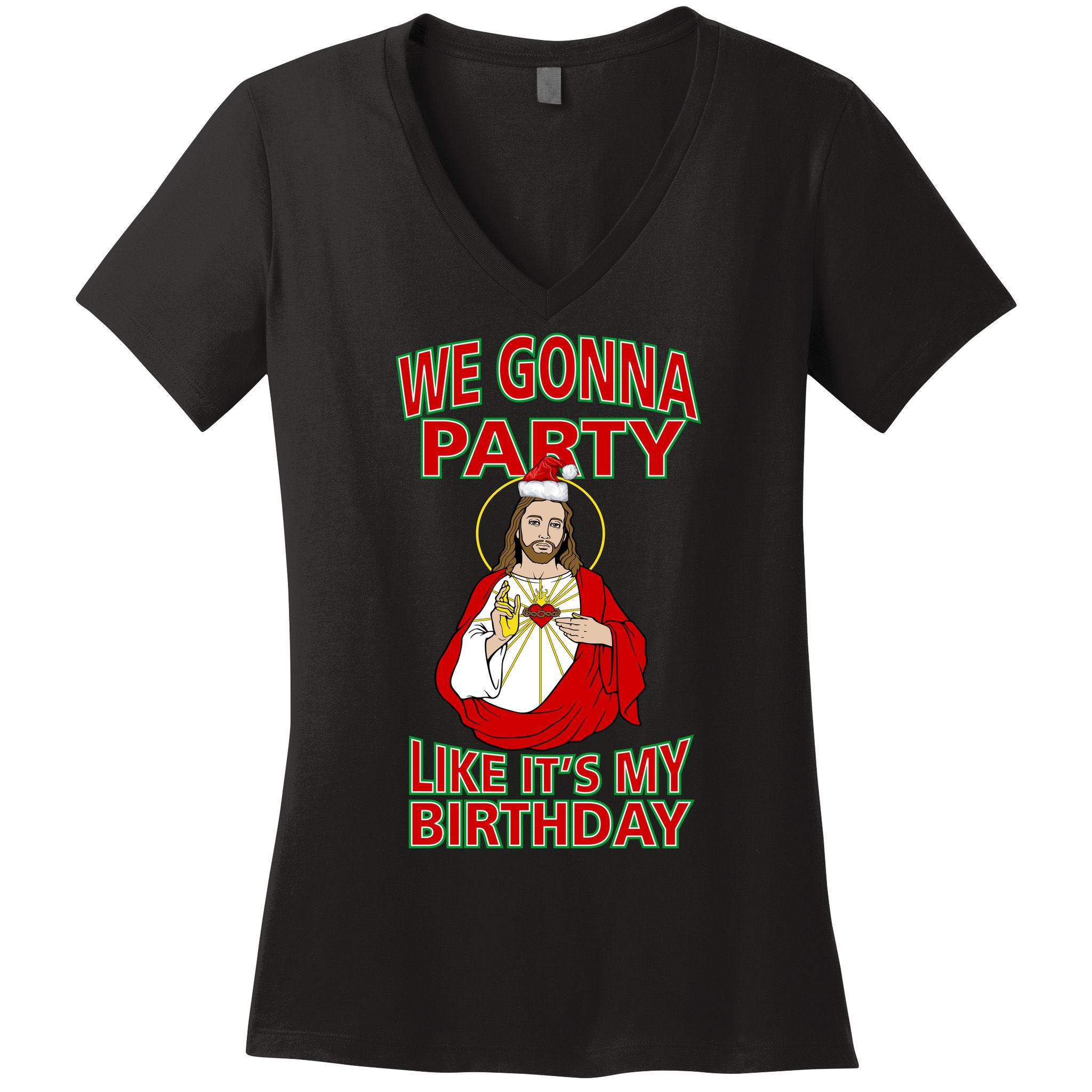 Gonna Party Like It's My Birthday Jesus Women's V-Neck T-Shirt