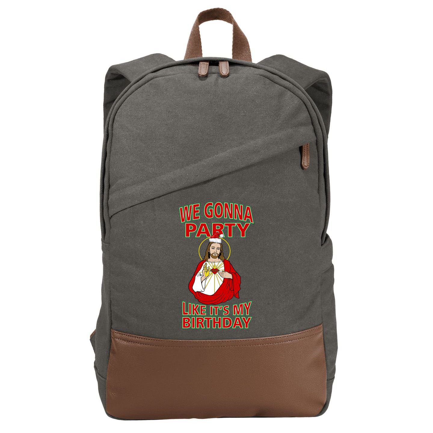 Gonna Party Like It's My Birthday Jesus Cotton Canvas Backpack