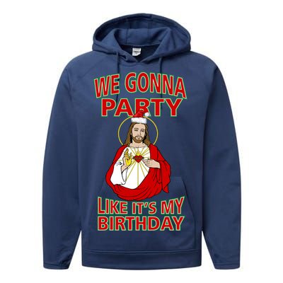 Gonna Party Like It's My Birthday Jesus Performance Fleece Hoodie