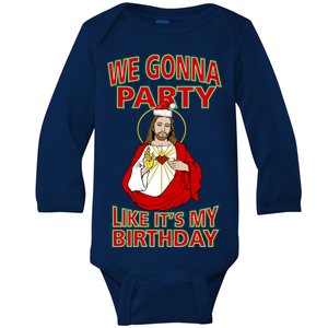 Gonna Party Like It's My Birthday Jesus Baby Long Sleeve Bodysuit