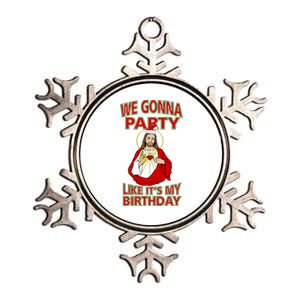 Gonna Party Like It's My Birthday Jesus Metallic Star Ornament