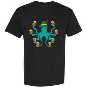 German Octopus Oktoberfest Funny Bavarian Festival Women Garment-Dyed Heavyweight T-Shirt