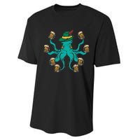 German Octopus Oktoberfest Funny Bavarian Festival Women Performance Sprint T-Shirt