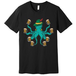 German Octopus Oktoberfest Funny Bavarian Festival Women Premium T-Shirt