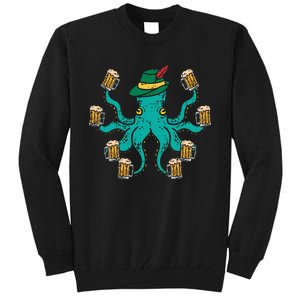 German Octopus Oktoberfest Funny Bavarian Festival Women Tall Sweatshirt