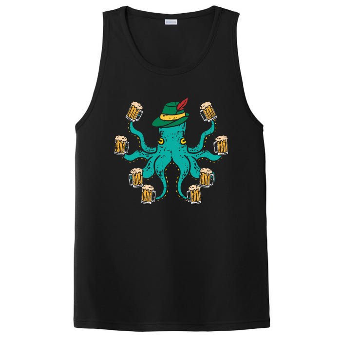 German Octopus Oktoberfest Funny Bavarian Festival Women PosiCharge Competitor Tank