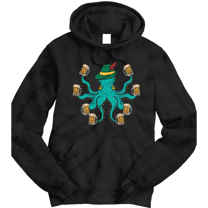 German Octopus Oktoberfest Funny Bavarian Festival Women Tie Dye Hoodie