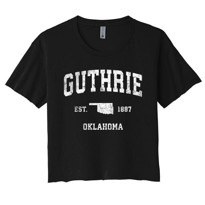 Guthrie Oklahoma Ok Vintage Sports Women's Crop Top Tee