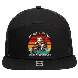 Get Out Of My Way Gonna Poop My Pants Funny Adult Humor Meme 7 Panel Mesh Trucker Snapback Hat