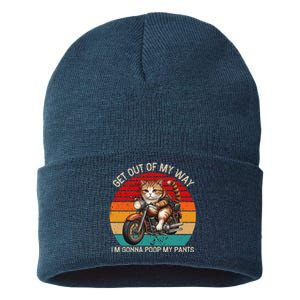 Get Out Of My Way Gonna Poop My Pants Funny Adult Humor Meme Sustainable Knit Beanie