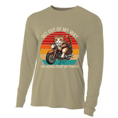 Get Out Of My Way Gonna Poop My Pants Funny Adult Humor Meme Cooling Performance Long Sleeve Crew