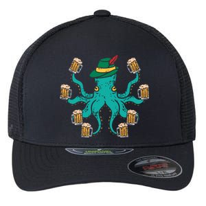 German Octopus Oktoberfest Funny Bavarian Festival Flexfit Unipanel Trucker Cap