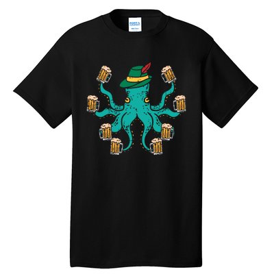 German Octopus Oktoberfest Funny Bavarian Festival Tall T-Shirt