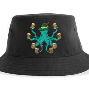 German Octopus Oktoberfest Funny Bavarian Festival Sustainable Bucket Hat