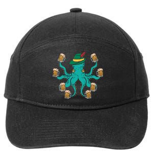 German Octopus Oktoberfest Funny Bavarian Festival 7-Panel Snapback Hat