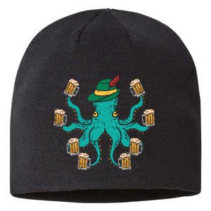 German Octopus Oktoberfest Funny Bavarian Festival Sustainable Beanie