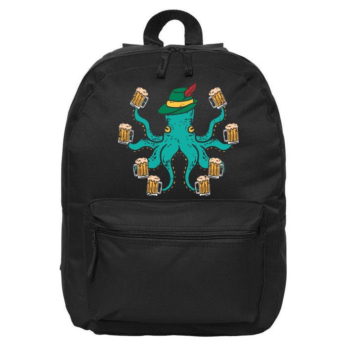 German Octopus Oktoberfest Funny Bavarian Festival 16 in Basic Backpack