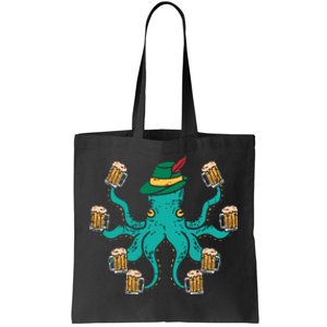 German Octopus Oktoberfest Funny Bavarian Festival Tote Bag