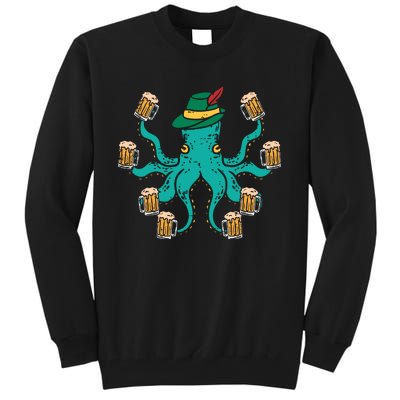 German Octopus Oktoberfest Funny Bavarian Festival Tall Sweatshirt