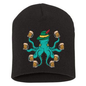 German Octopus Oktoberfest Funny Bavarian Festival Short Acrylic Beanie