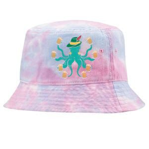 German Octopus Oktoberfest Funny Bavarian Festival Tie-Dyed Bucket Hat