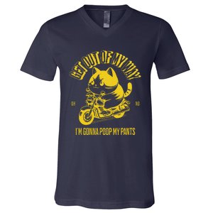 Get Out Of My Way Gonna Poop My Pants Funny Adult Humor Meme V-Neck T-Shirt