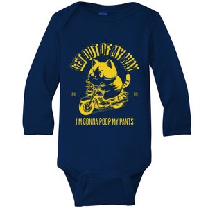 Get Out Of My Way Gonna Poop My Pants Funny Adult Humor Meme Baby Long Sleeve Bodysuit