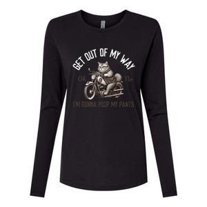 Get Out Of My Way Gonna Poop My Pants Funny Adult Humor Meme Womens Cotton Relaxed Long Sleeve T-Shirt