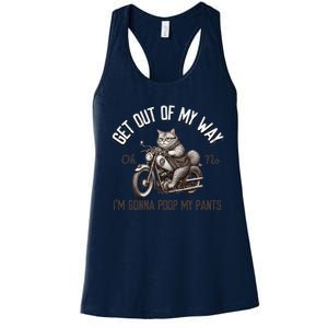 Get Out Of My Way Gonna Poop My Pants Funny Adult Humor Meme Women's Racerback Tank