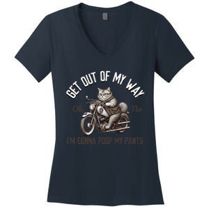 Get Out Of My Way Gonna Poop My Pants Funny Adult Humor Meme Women's V-Neck T-Shirt