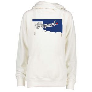 Glenpool Oklahoma Ok Map Womens Funnel Neck Pullover Hood